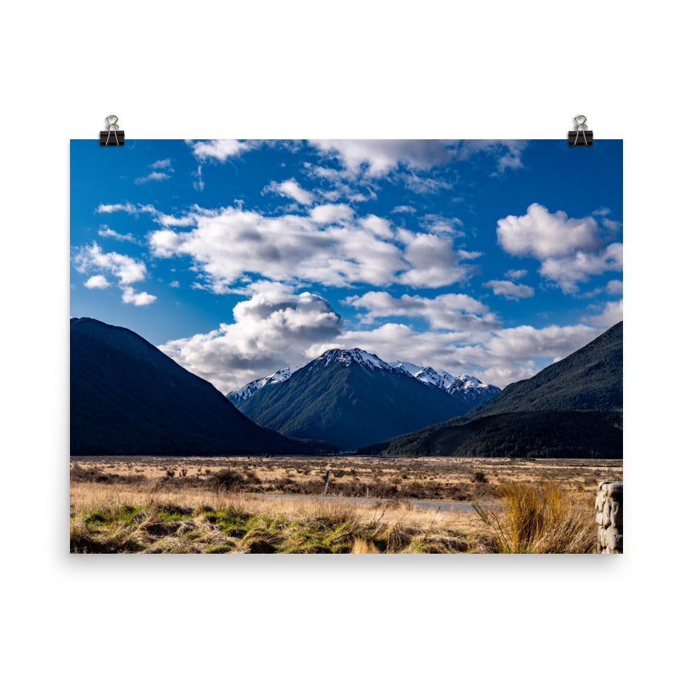 Mount Temple, Arthur's Pass - New Zealand fine art photograph by James Hancox, art paper print, 18x24 inches, shown unframed with hanging clips