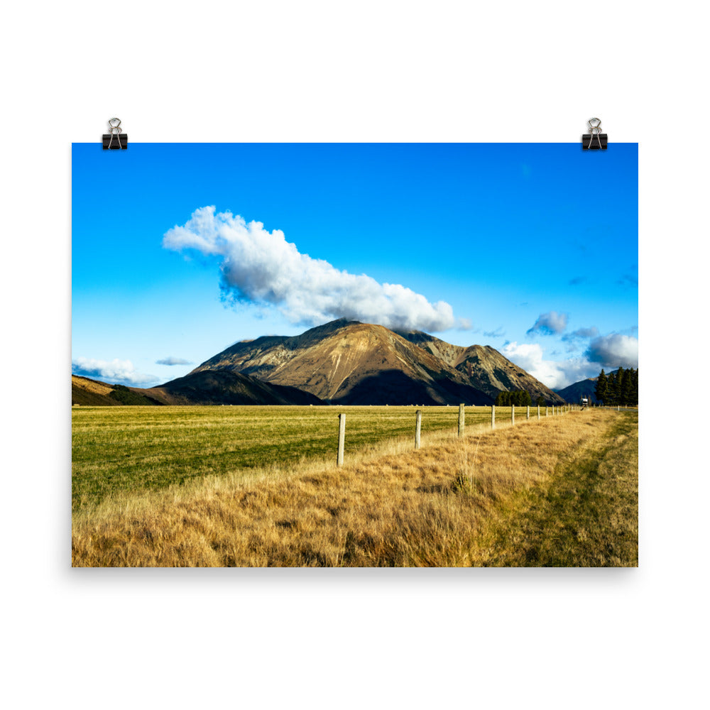 Mount Saint Bernard - New Zealand fine art photograph by James Hancox, art paper print, 18x24 inches, shown unframed with hanging clips